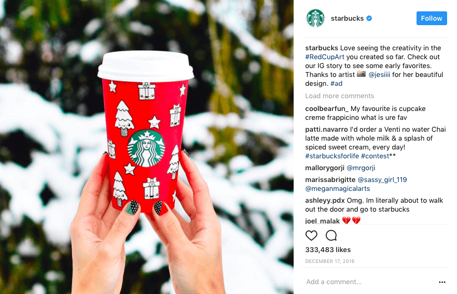 Starbucks's IG feed