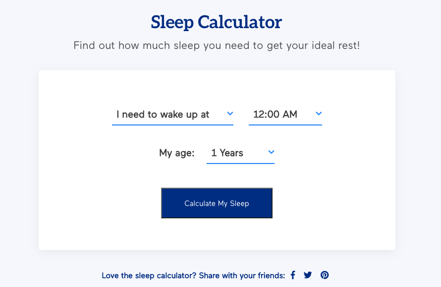 sleep calculator