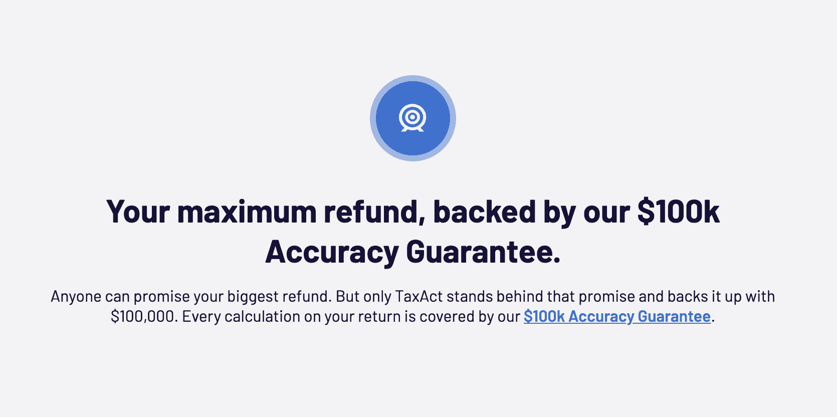 TaxAct $100k Accuracy Guarantee