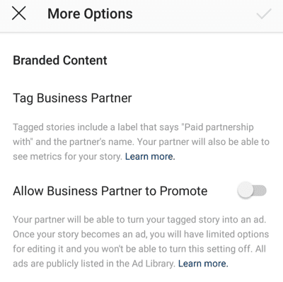 Partner with Brand feature