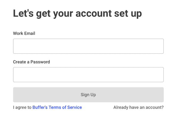 Buffer Sign up form