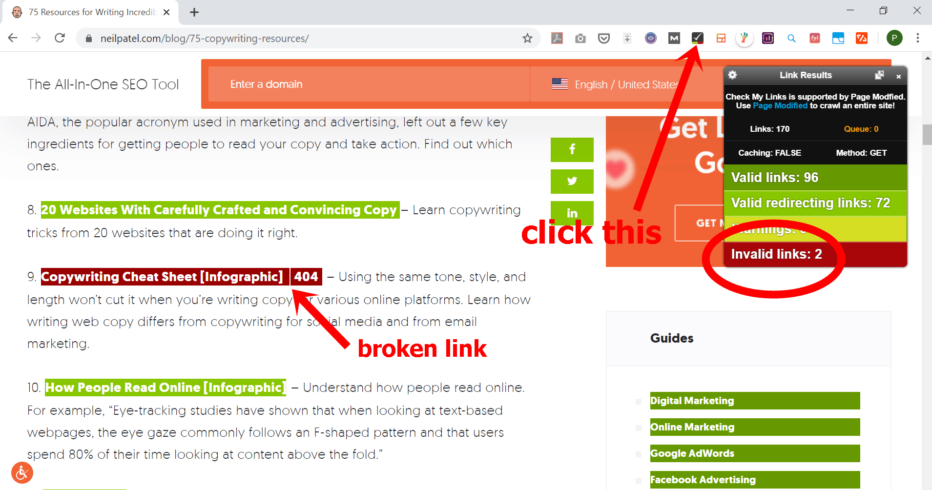 neilpatel.com - broken link building