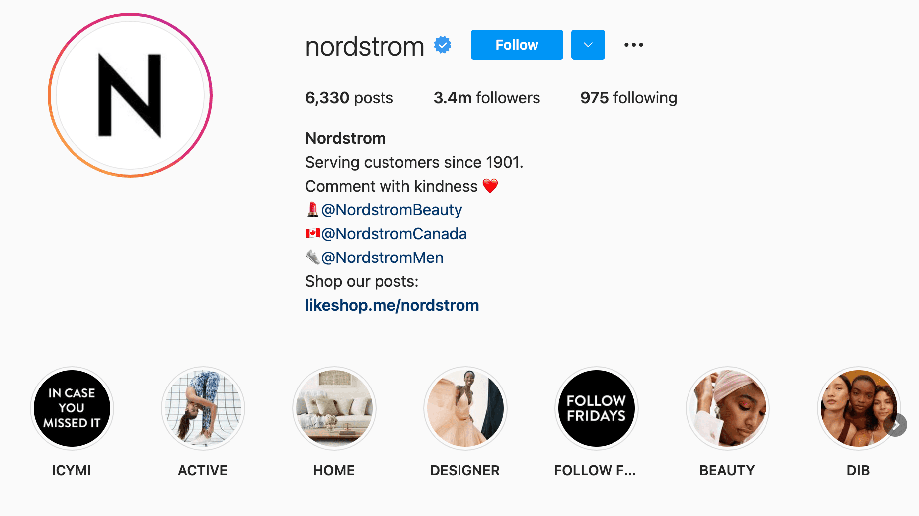 Nordstrom‘s IG 