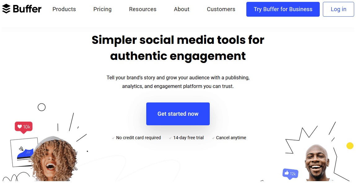 Buffer landing page