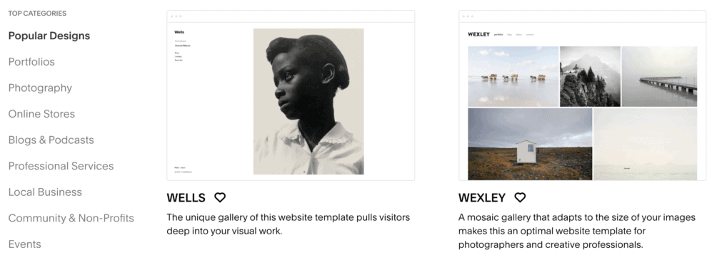 Squarespace vs WordPress - Squarespace Templates