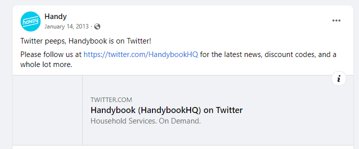 Handy's twitter