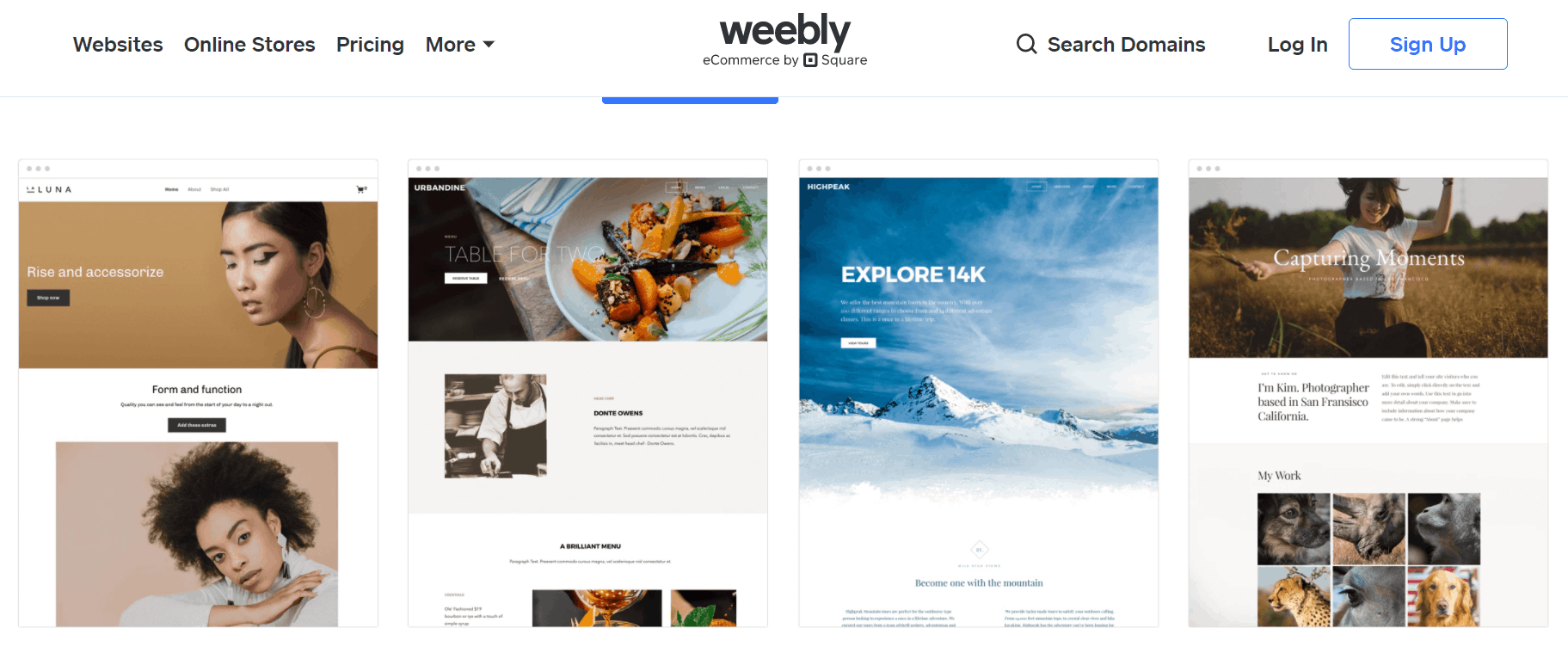 Web design software for ecommerce - Weebly
