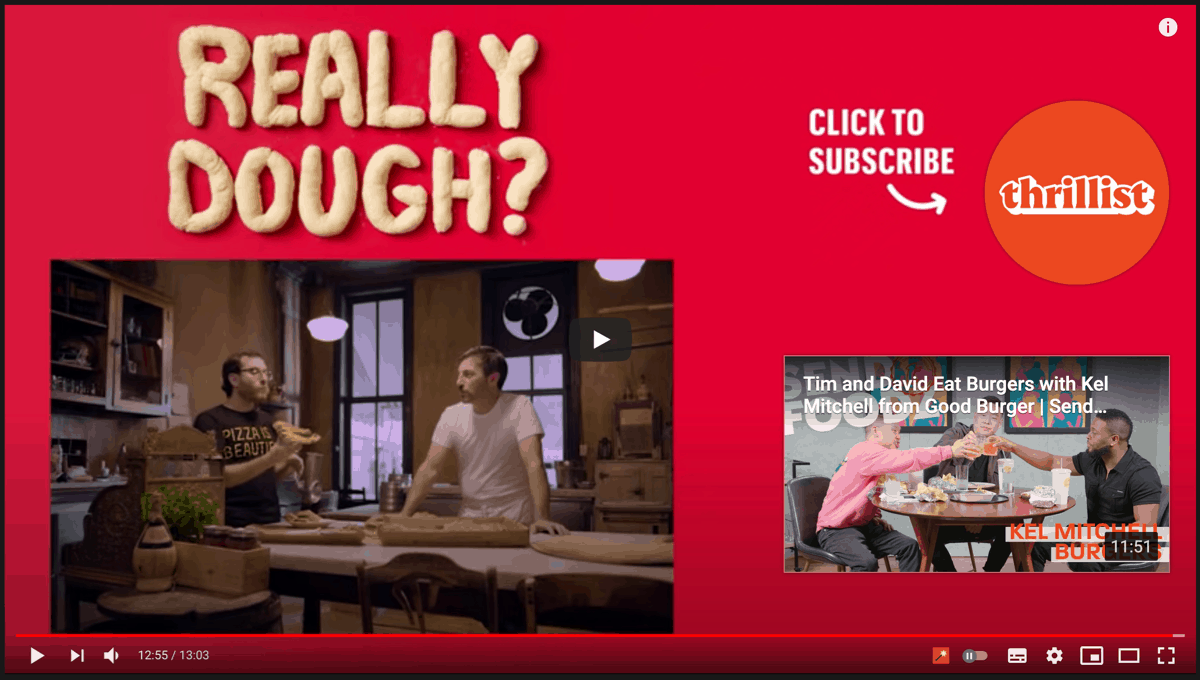 Thrillist's YouTube end card