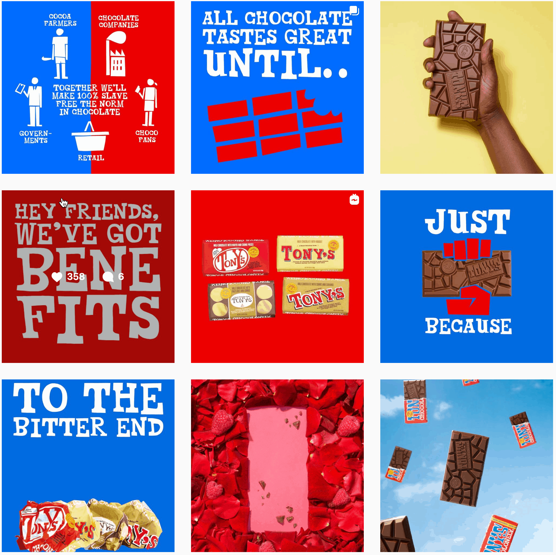 Tony’s Chocolonely instagram theme