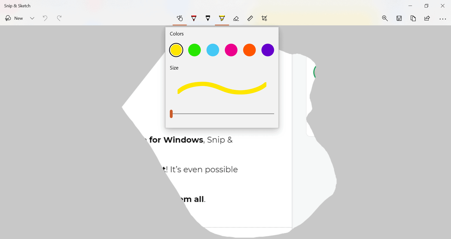 Best screen capture software - snip & sketch