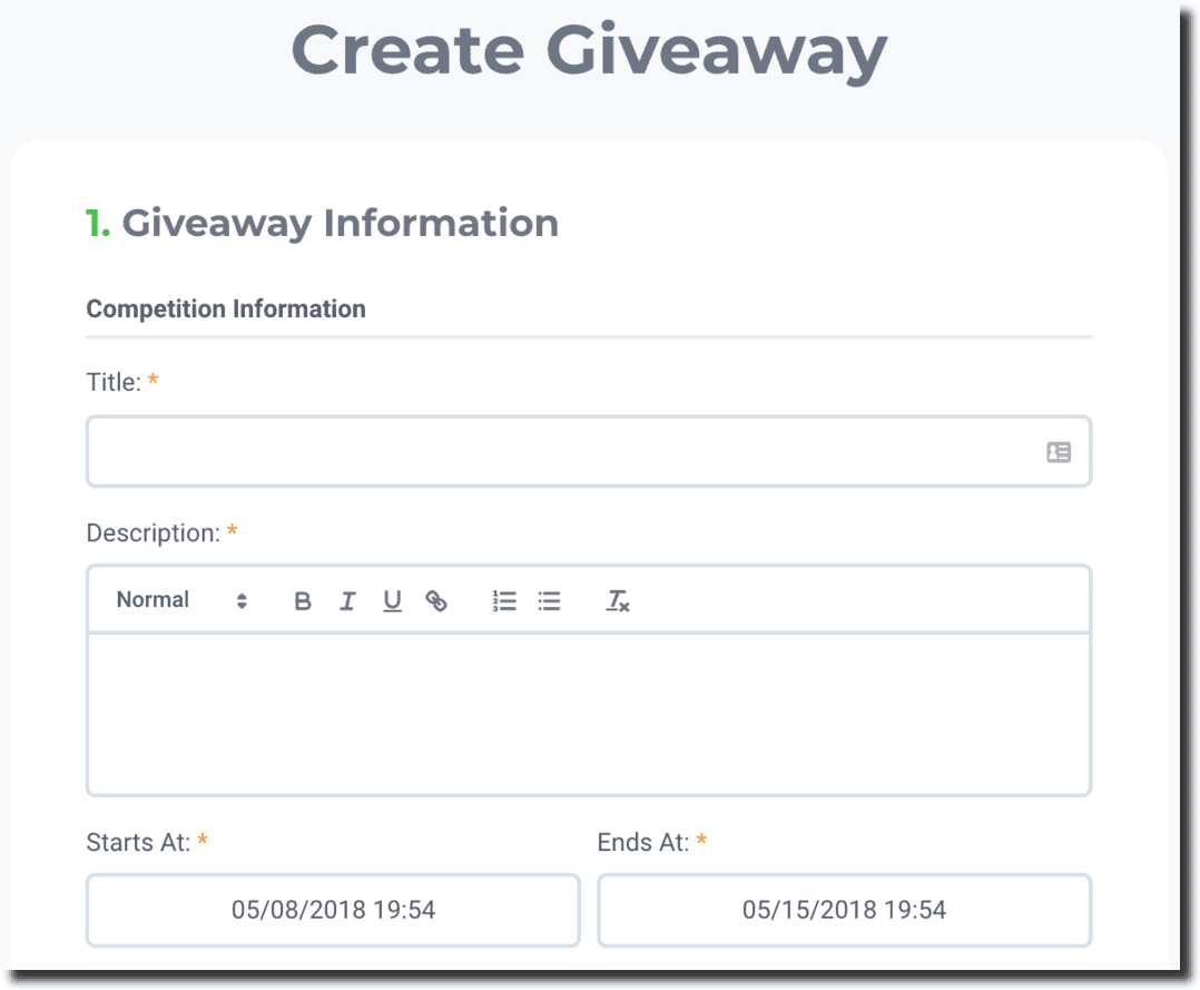 Kingsumo about create giveaway 
