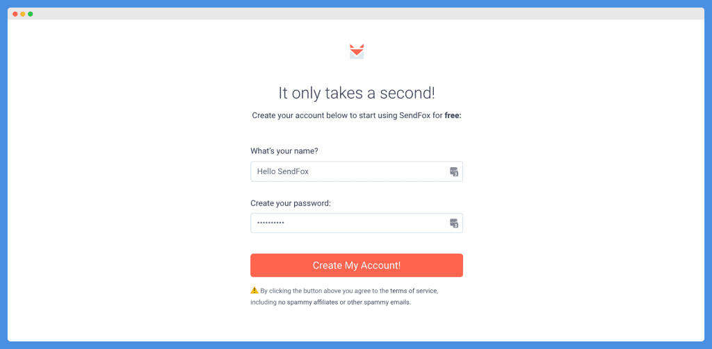 SendFox sign up