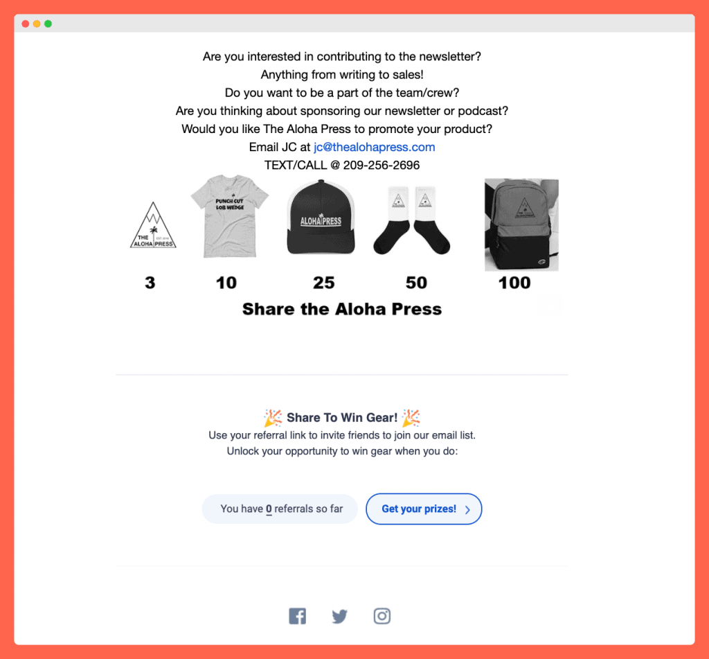 The Aloha Press referral footer