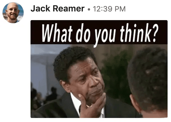 Followe Up LinkedIn message from Jack Reamer.